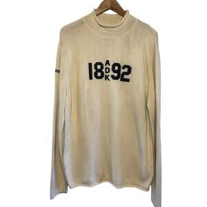 Retro Cotton Blend Lake Placid Adirondacks ADK 1892 Roll Collar Sweater T Dalton